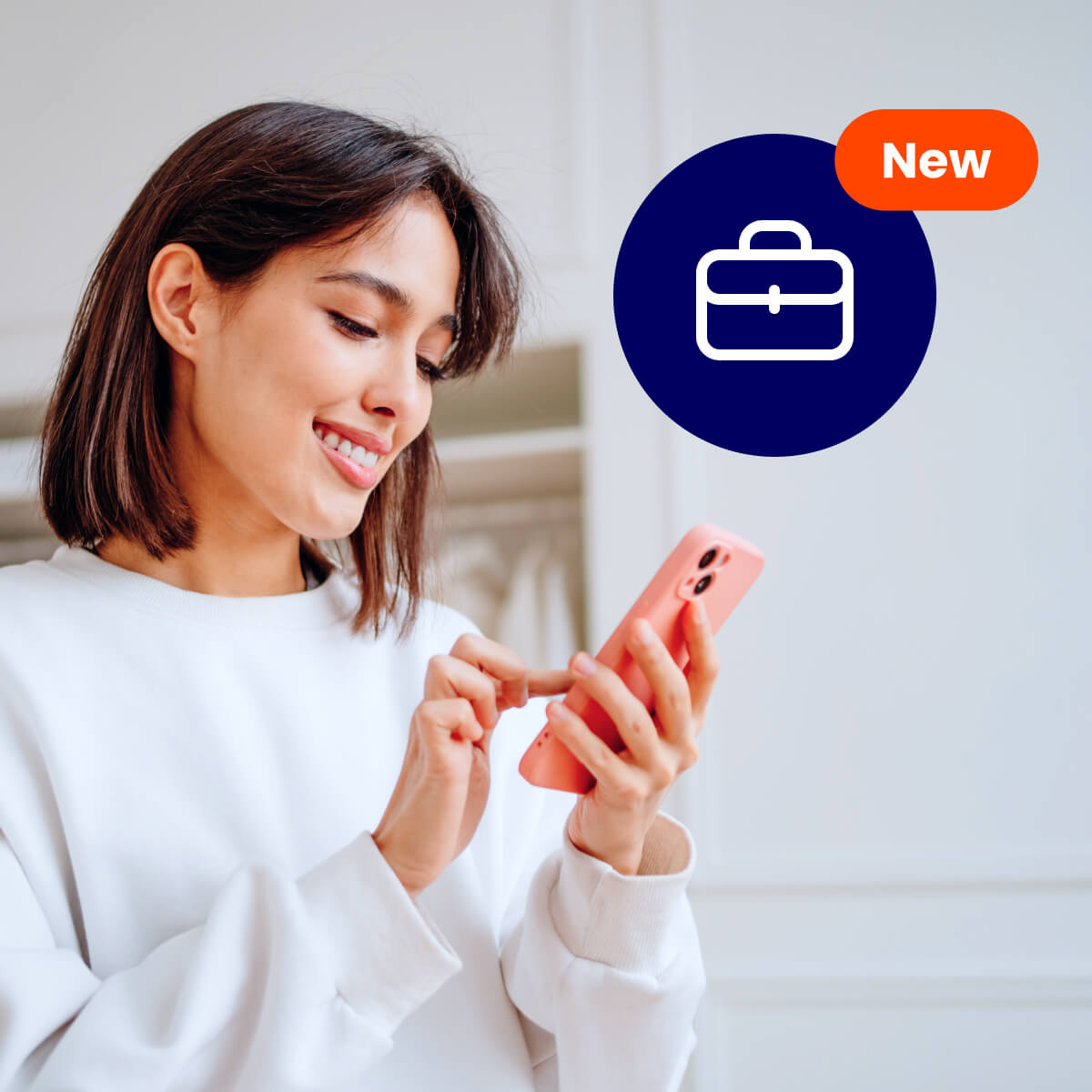 Woman looking at mobile device